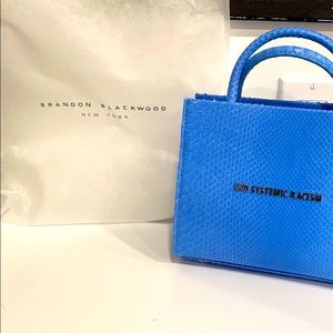 Brandon Blackwood ESR Blue Snakeskin Mini Tote